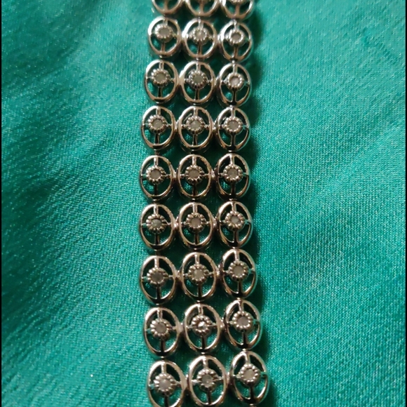 Sterling  daimond  tennis bracelet - Picture 2 of 3